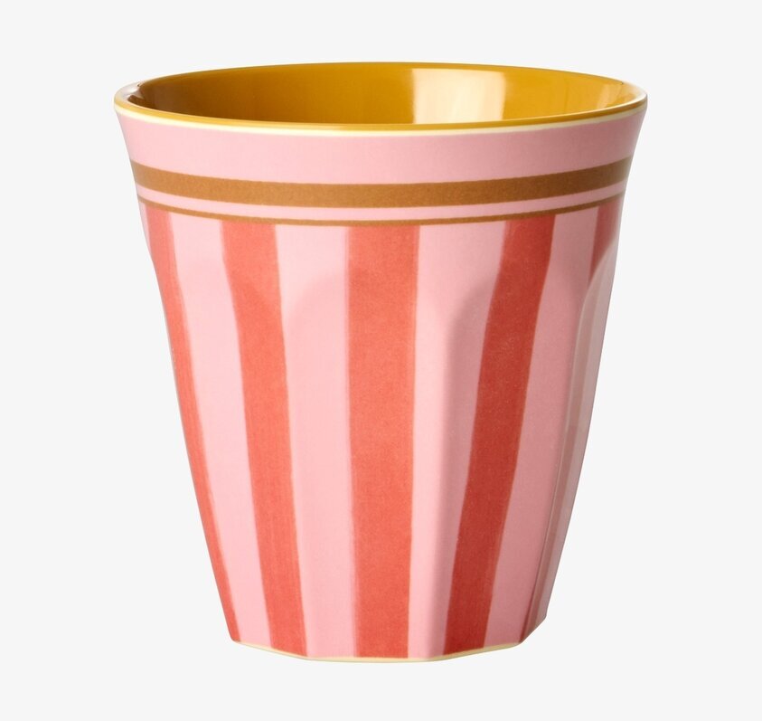 Melaminmugg Organic Stripes Print Rice Melaminmuggar Lattemuggar i melamin Melaminkoppar