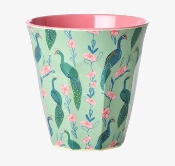 Melaminmugg Peacock Power Print Rice Melaminmuggar Lattemuggar i melamin Melaminkoppar
