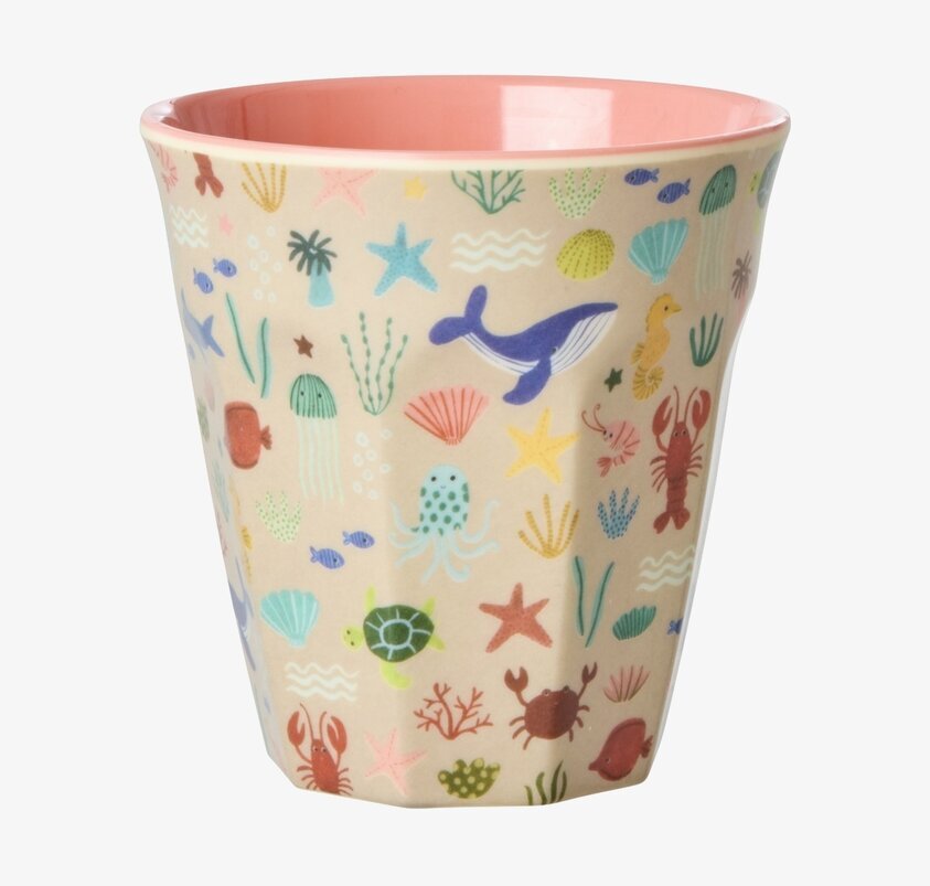 Melaminmugg Coral Ocean Print Rice Melaminmuggar Lattemuggar i melamin Melaminkoppar