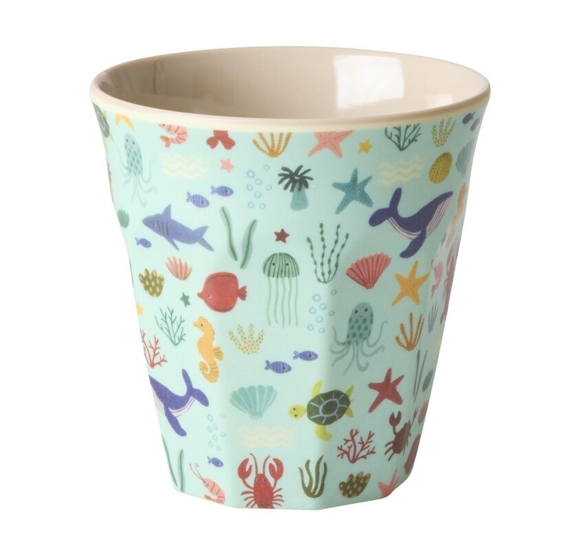 Melaminmugg Blue Ocean Print Rice Melaminmuggar Lattemuggar i melamin Melaminkoppar