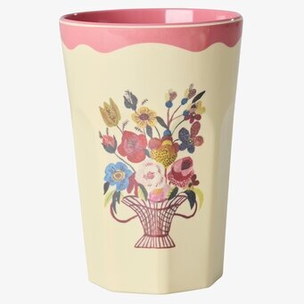 Melaminmugg 2-Pack Pink - Nathalie L'ete Print Rice Melaminmuggar Lattemuggar i melamin Melaminkoppar