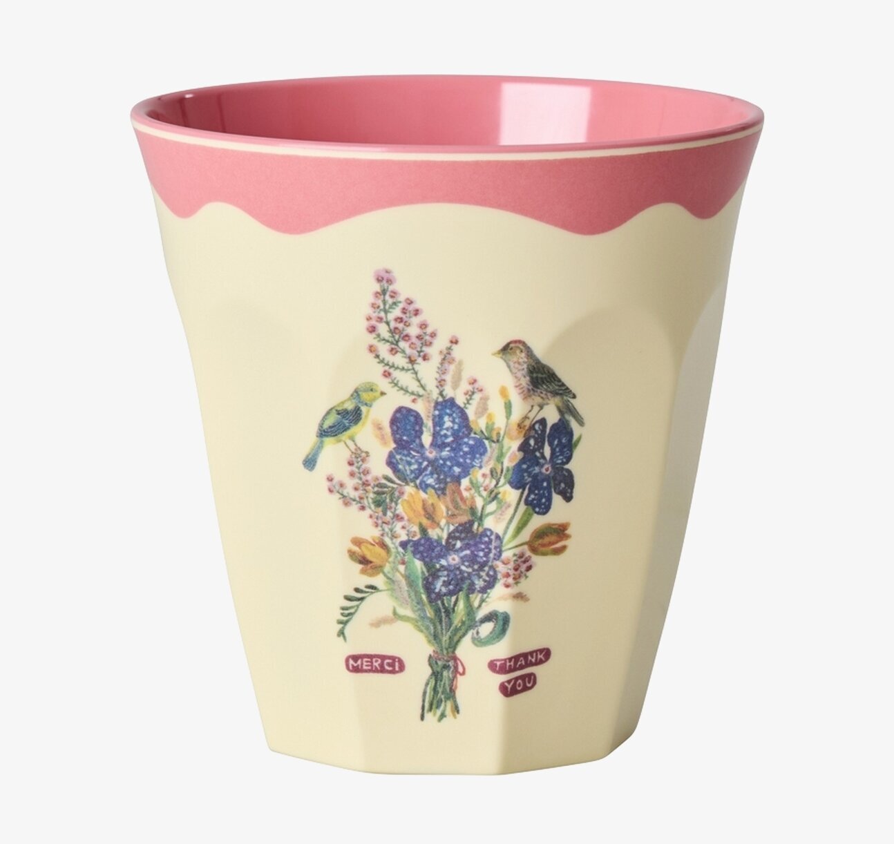 Melaminmugg Neon Pink - Nathalie L'ete Print Rice Melaminmuggar Lattemuggar i melamin Melaminkoppar