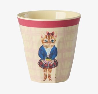 Barnmugg Katt - Nathalie L'ete Print Rice Melaminmuggar Lattemuggar i melamin Melaminkoppar