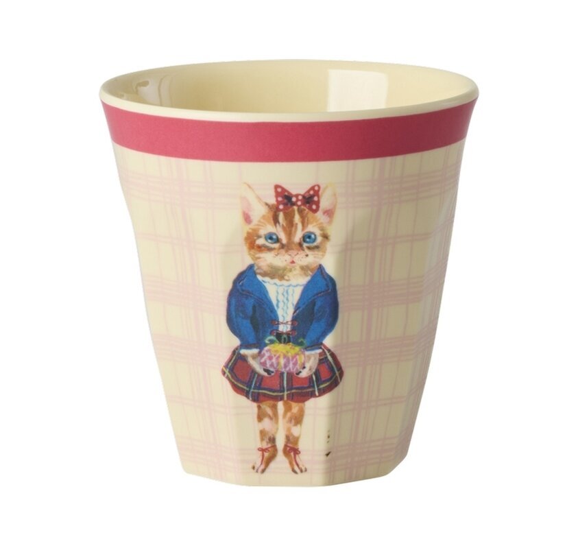 Barnmugg Katt - Nathalie L'ete Print Rice Melaminmuggar Lattemuggar i melamin Melaminkoppar