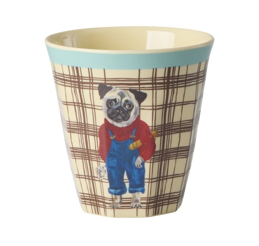 Barnmugg Mops - Nathalie L'ete Print Rice Melaminmuggar Lattemuggar i melamin Melaminkoppar