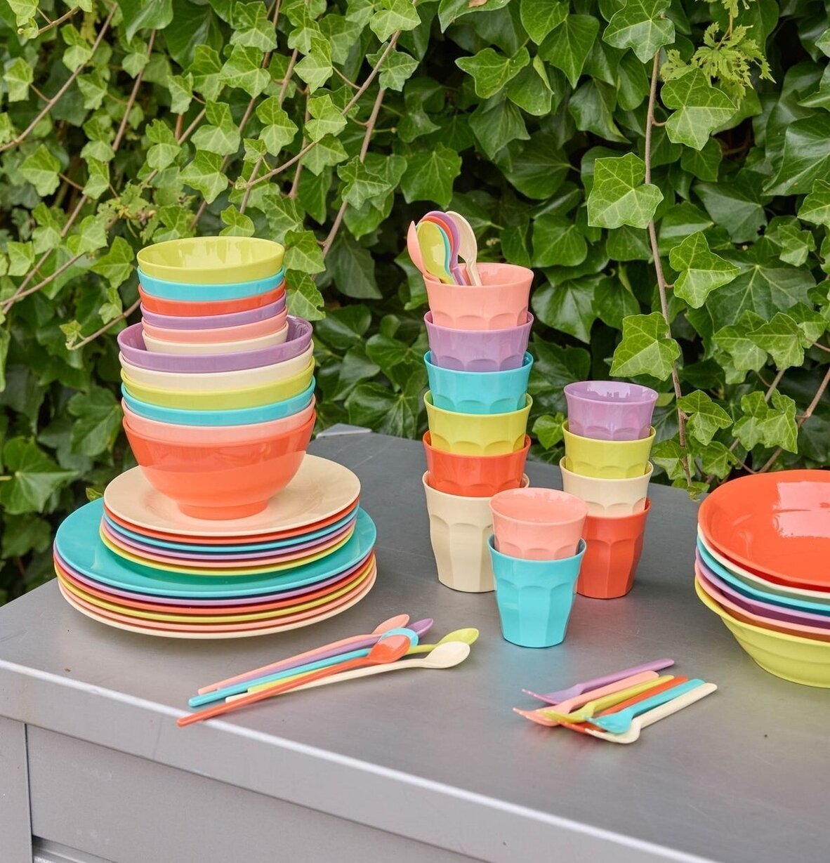 Muggar Melamin 6-pack - Glory Days Colors Rice Melaminmuggar Lattemuggar i melamin Melaminkoppar