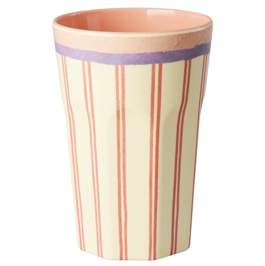 Mugg Latte Stripey Love Print Rice Melaminmuggar Lattemuggar i melamin Melaminkoppar