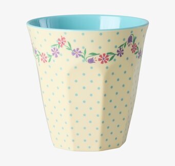 Melaminmugg Dots and Flowers Print Rice Melaminmuggar Lattemuggar i melamin Melaminkoppar