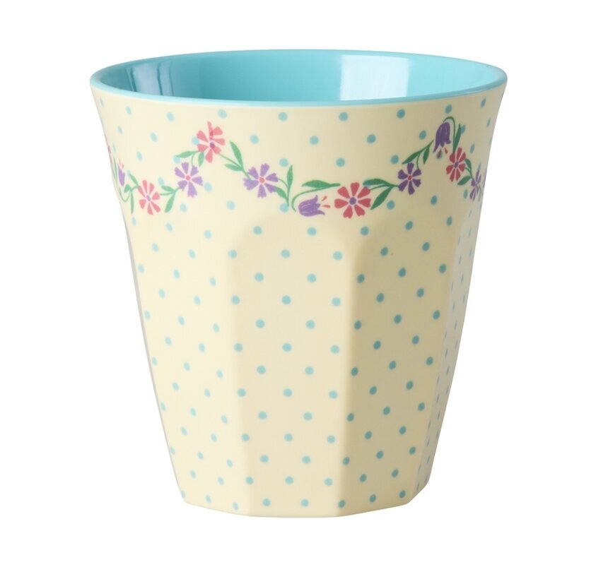 Melaminmugg Dots and Flowers Print Rice Melaminmuggar Lattemuggar i melamin Melaminkoppar