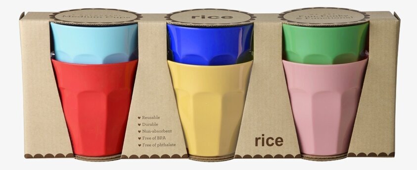 Muggar Melamin 6-pack Rice Melaminmuggar Lattemuggar i melamin Melaminkoppar