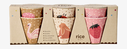 Små Muggar 6-pack Fairytale Print Rice Melaminmuggar Lattemuggar i melamin Melaminkoppar