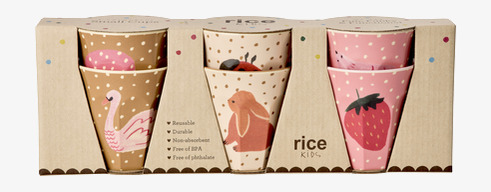 Små Muggar 6-pack Fairytale Print Rice Melaminmuggar Lattemuggar i melamin Melaminkoppar