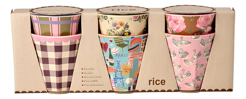 Muggar Melamin 6-pack Bon Vivant Prints Rice Melaminmuggar Lattemuggar i melamin Melaminkoppar
