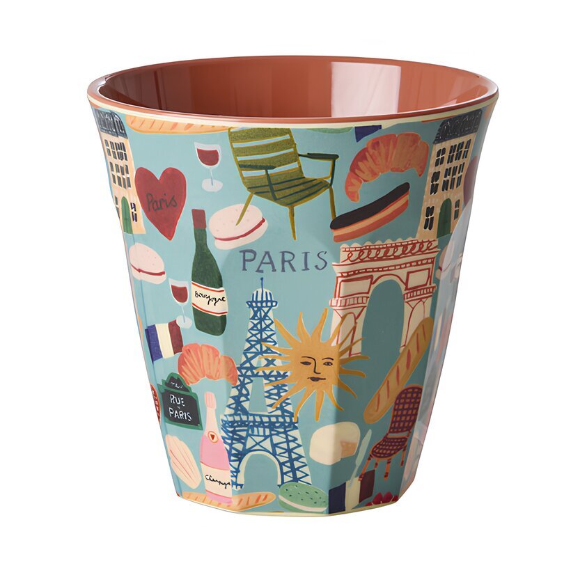 Melaminmugg Paris Mon Amour Print Rice Melaminmuggar Lattemuggar i melamin Melaminkoppar