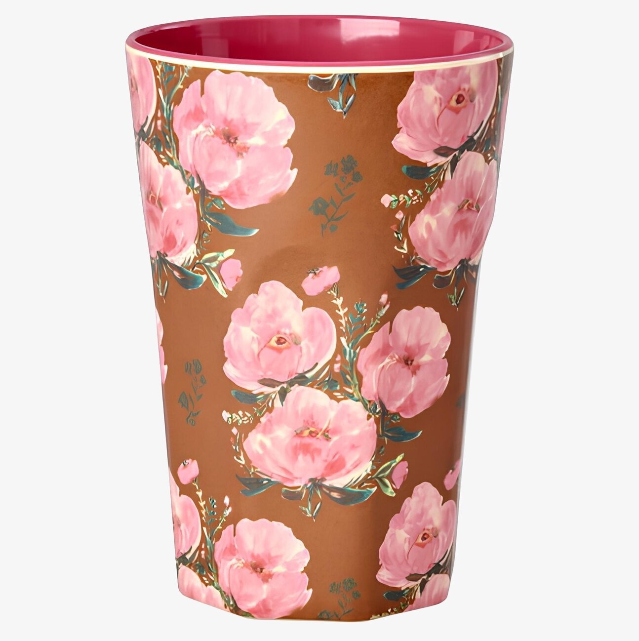 Melaminmugg Latte Floral Fiesta Rose Print Rice Melaminmuggar Lattemuggar i melamin Melaminkoppar