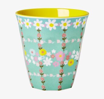 Mugg Retro Flower Print från Rice med färgglada blommor