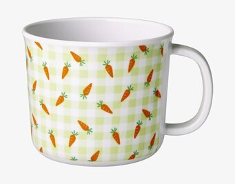 Baby Cup Gingham & Carrot från Rice med morotsmönster