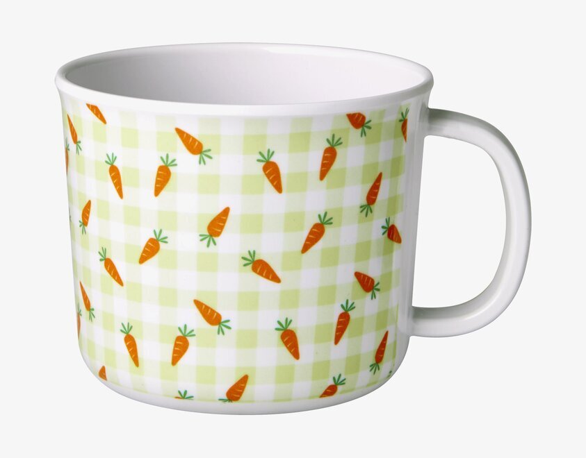 Baby Cup Gingham & Carrot från Rice med morotsmönster
