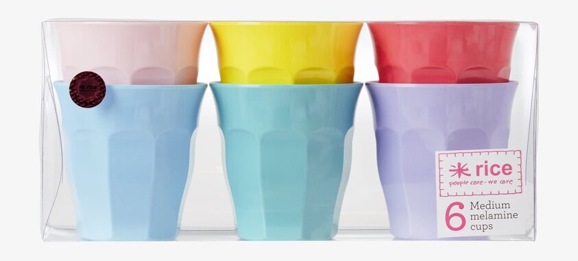 Muggar M - In Color We Trust från Rice, sex melaminmuggar