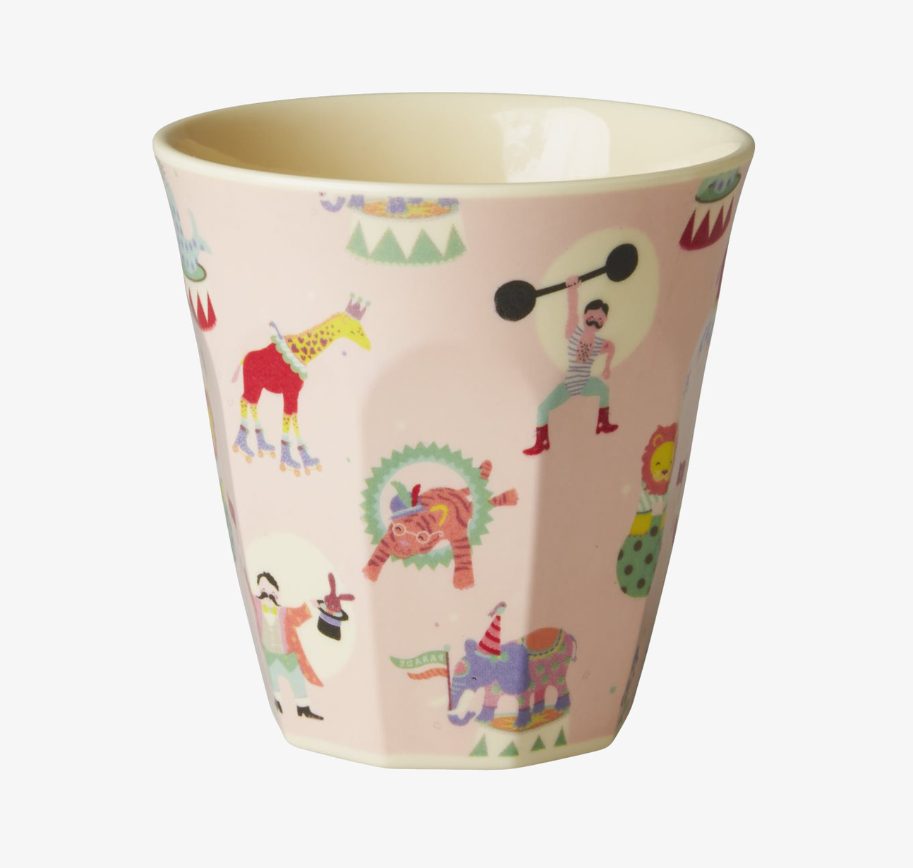 Barnmugg Circus Print Pink från Rice med cirkusmotiv