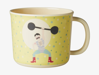 Baby Cup Circus Print Yellow från Rice med cirkustema