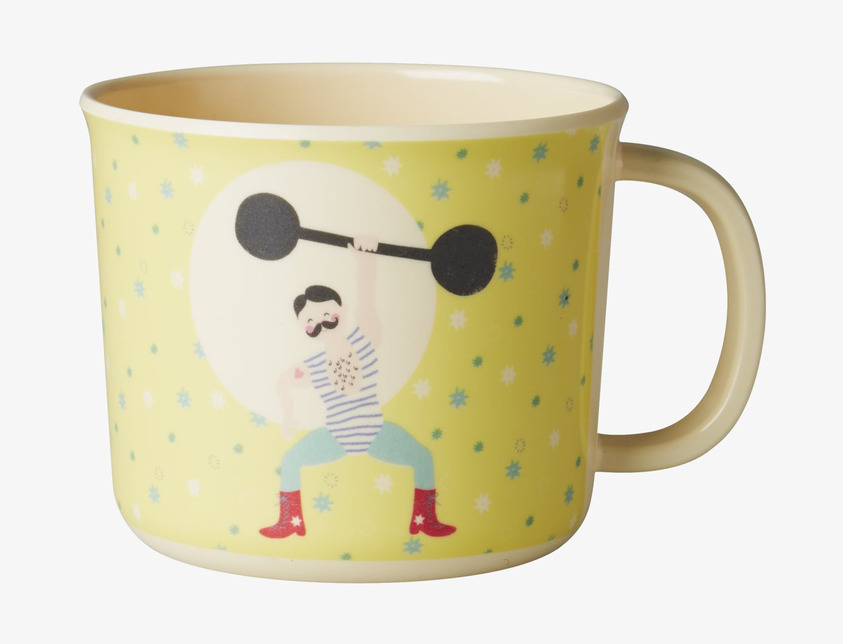 Baby Cup Circus Print Yellow från Rice med cirkustema