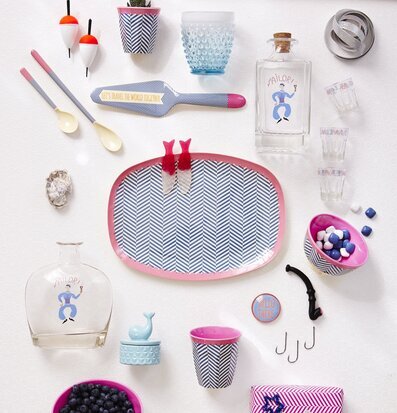 Mugg Sailor Stripe Print från Rice med maritimt mönster