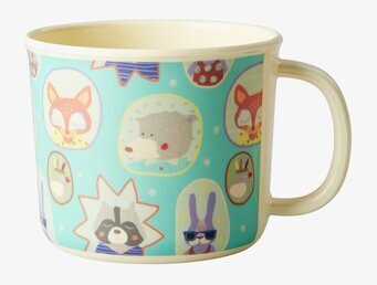 Baby Cup Happy Camper från Rice med färgglada djurmotiv