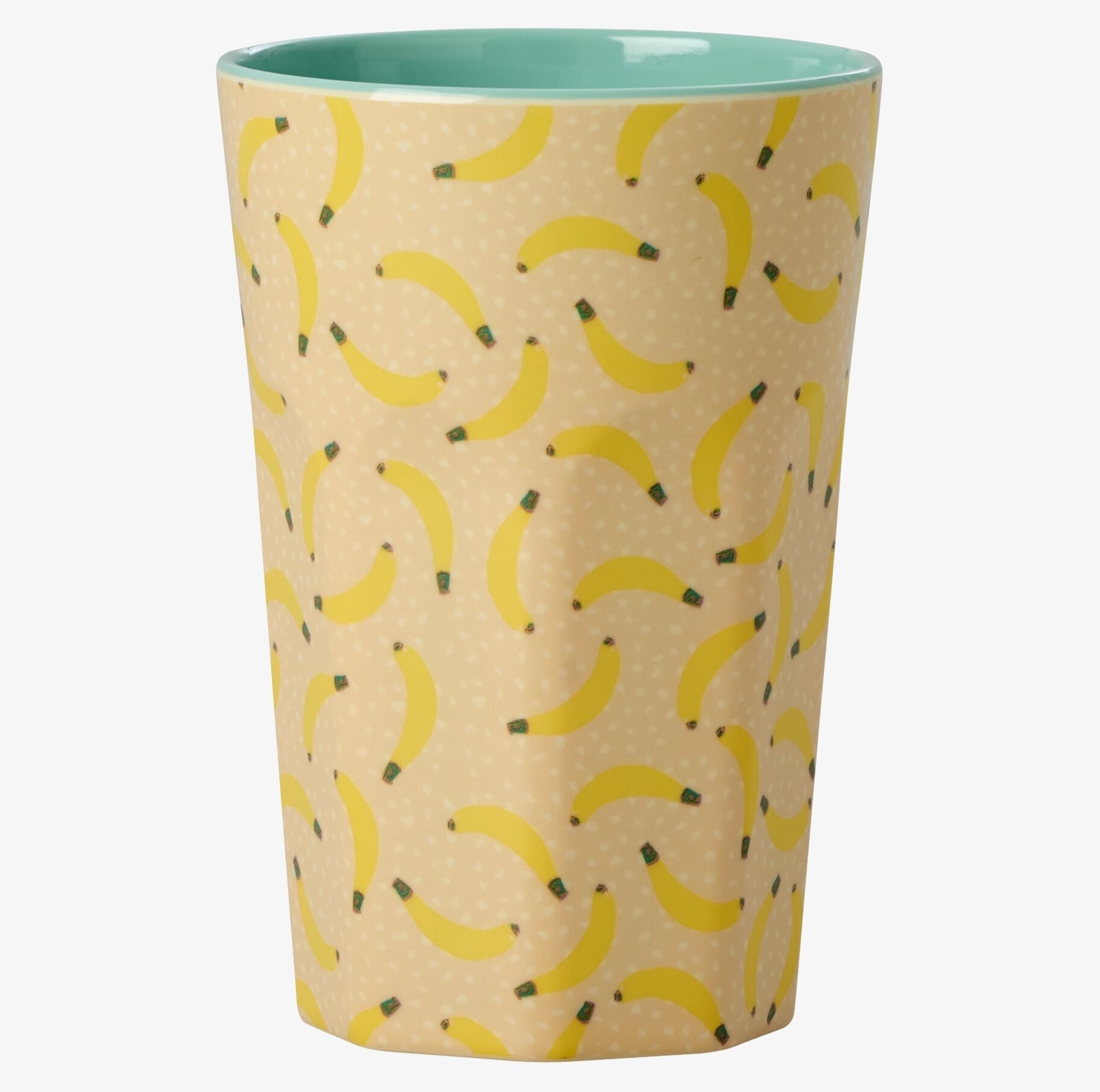 Mugg Latte Banana Print från Rice med färgglatt bananmönster