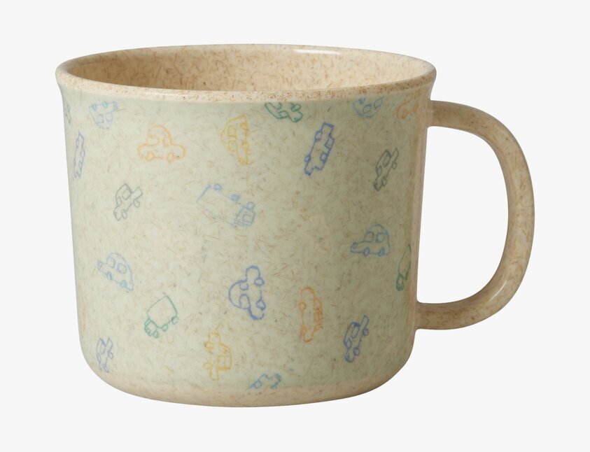 Barnmugg Baby Cup Race Print från Rice med bilikoner