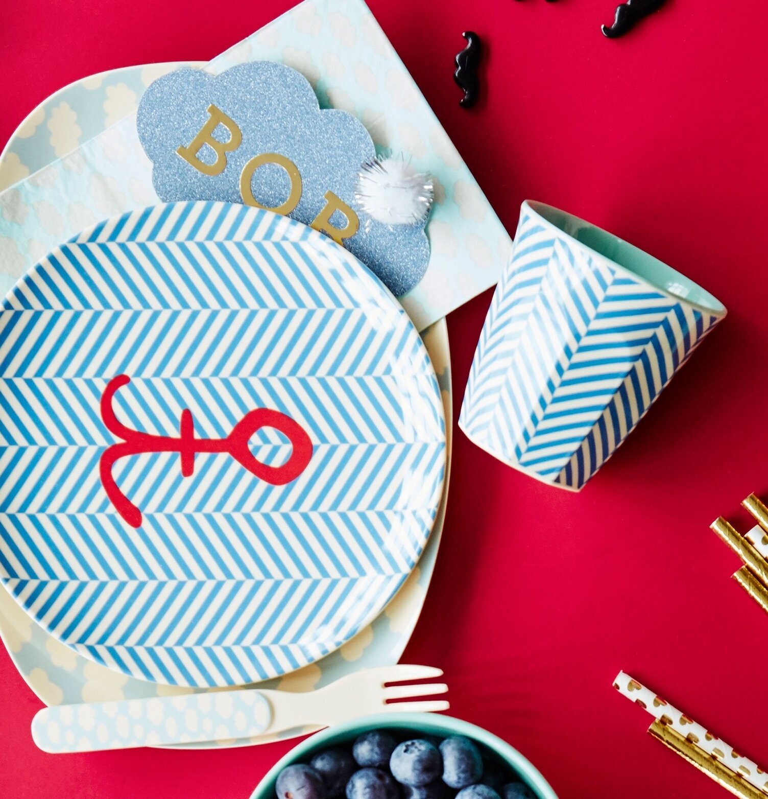 Barnmugg Sailor & Anchor Print från Rice med marina teman