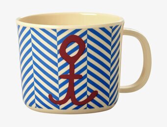 Baby Cup Sailor & Anchor Print från Rice med sjömansmotiv