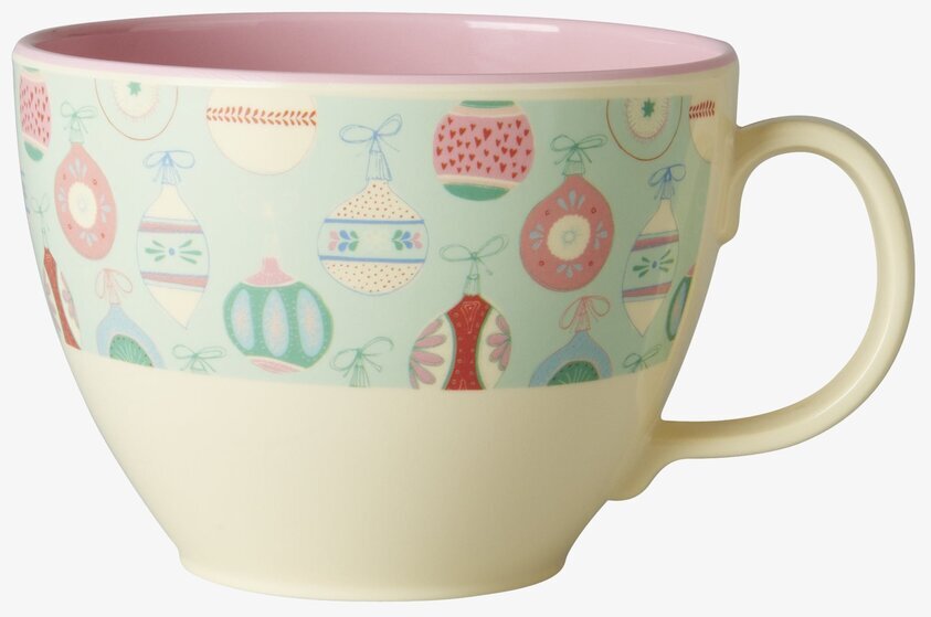 Melamin Jumbomugg Julgranskulor från Rice med julkulor