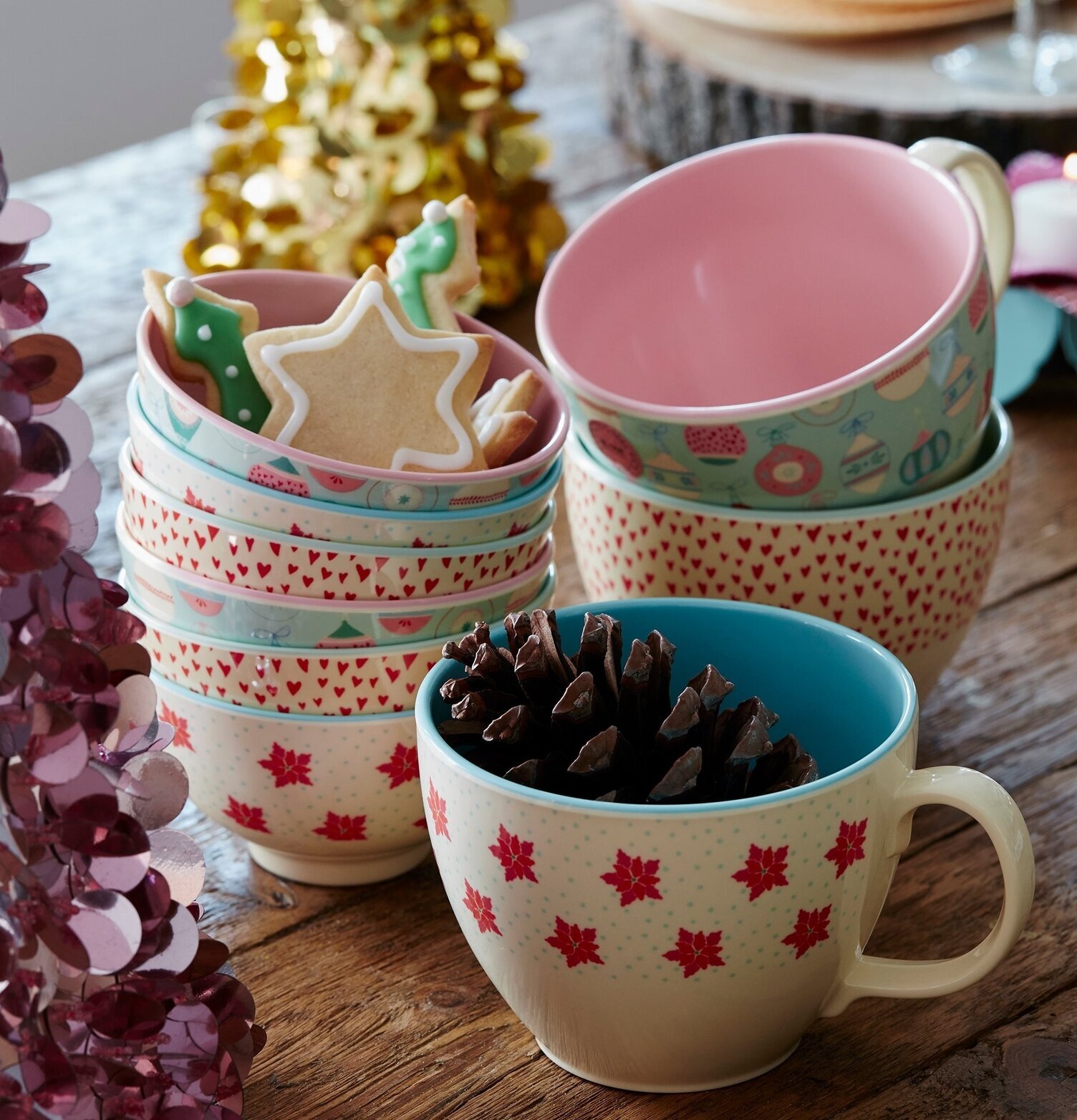 Melamin Jumbomugg Blommor från Rice i festlig miljö