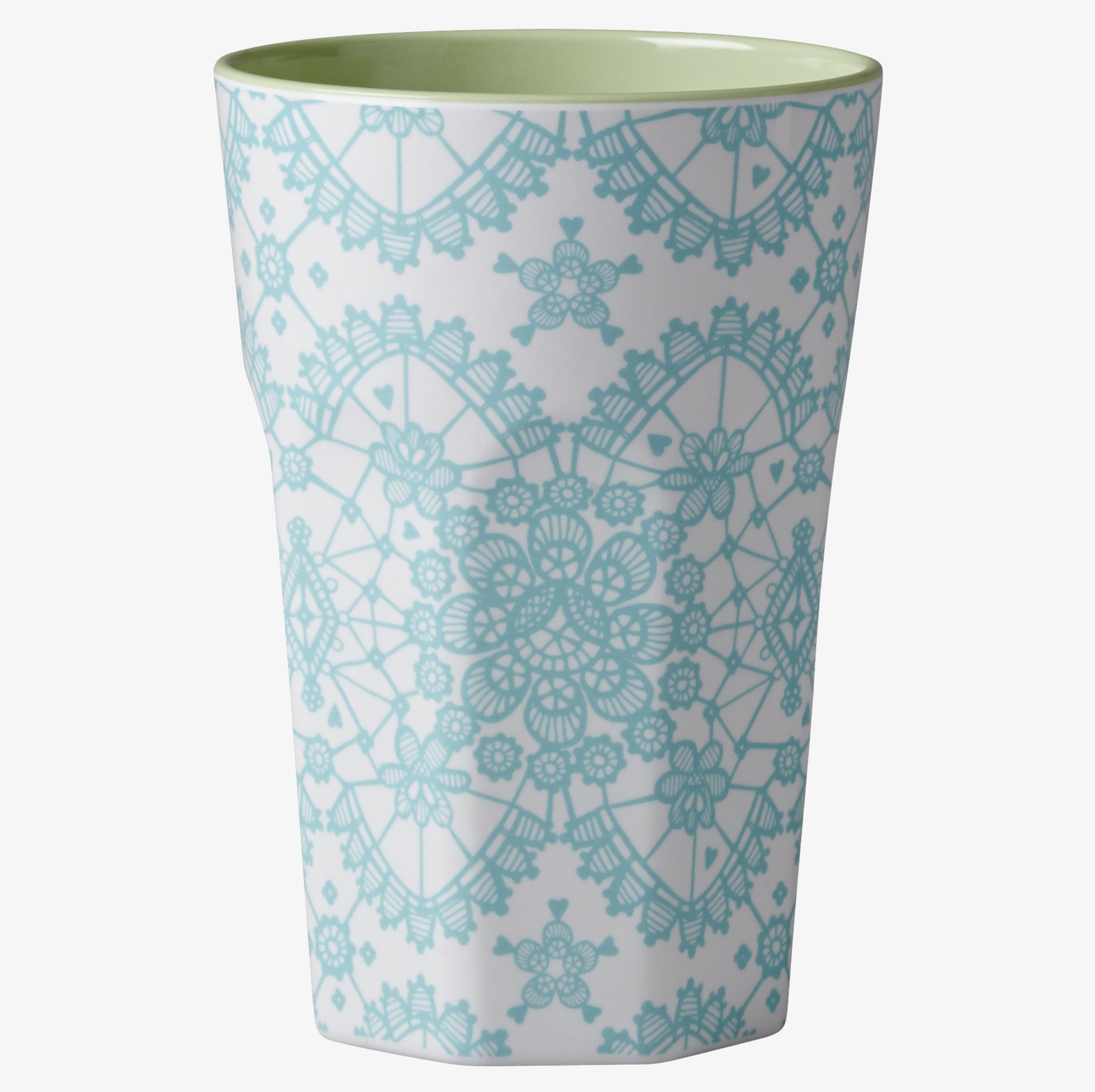 Mugg Latte Mint Lace Print från Rice med spetsmönster