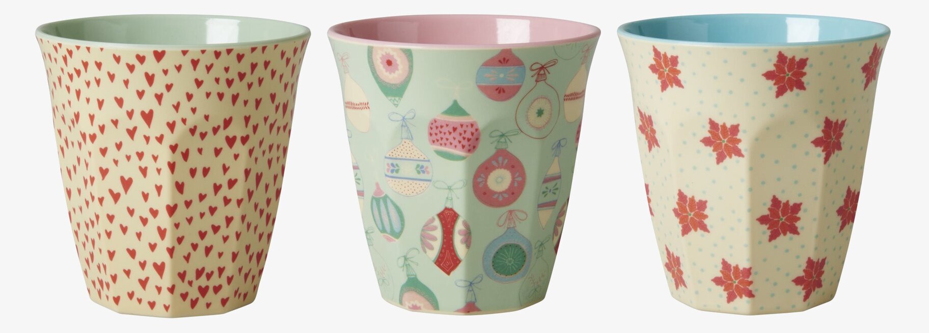 Mugg Hjärtan från Rice med livliga och färgstarka mönster