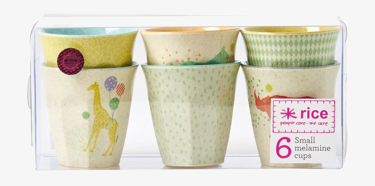 Muggar Animal Print från Rice med färgglada djurmönster