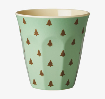 Mugg Melamin Christmas Tree från Rice med grönt granmönster