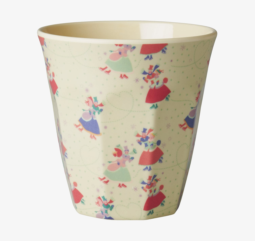 Mugg Skridskopar från Rice med vintertema och färgglada par