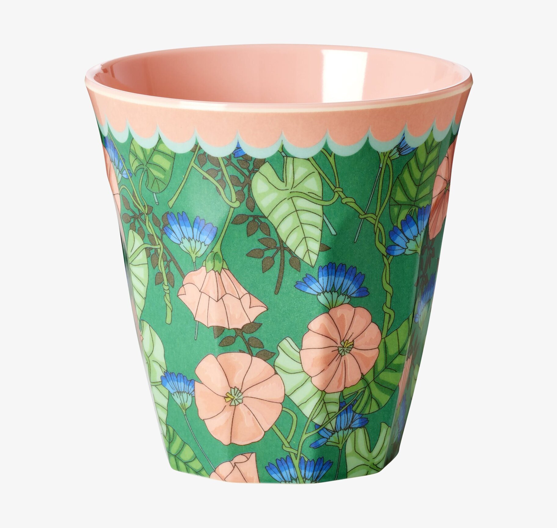 Mugg Bindweed Print från Rice med blommönster och rosa insida