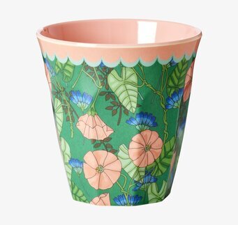 Mugg Bindweed Print från Rice med blommönster och rosa insida