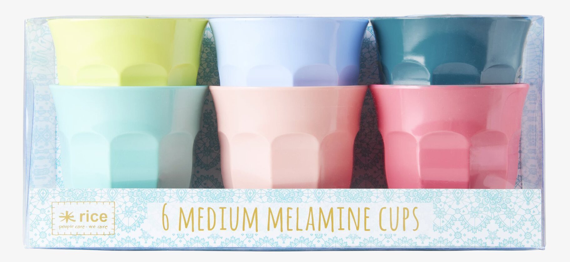 Muggar Medium Shine Colors från Rice i färgglad förpackning